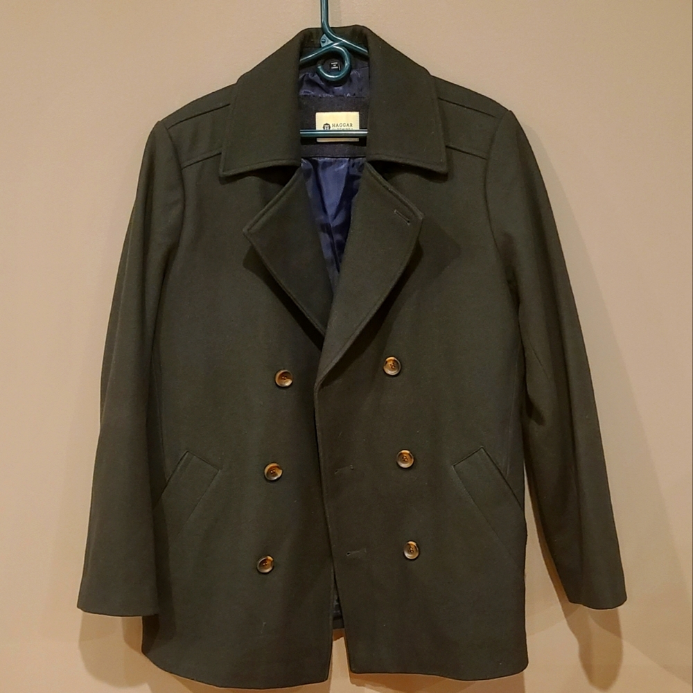 Hunter Green Haggar Pea Coat L